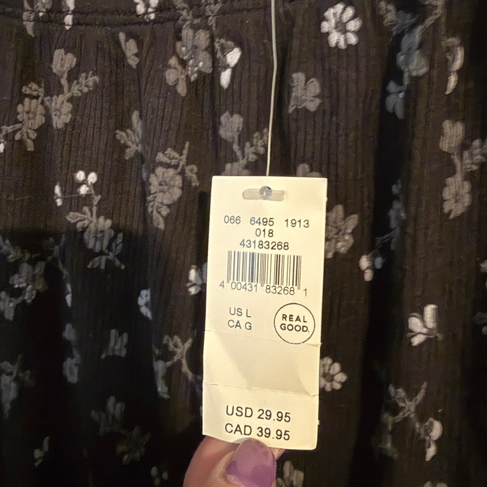 NWT Aerie Black Floral Shorts-Large - Picture 4 of 5